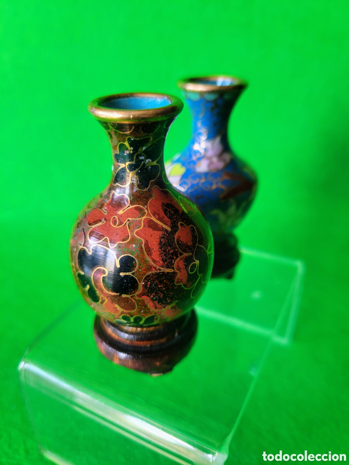 Antig&uuml;edades: PAREJA DE JARRONES CHINOS EN MINIATURA - Foto 3