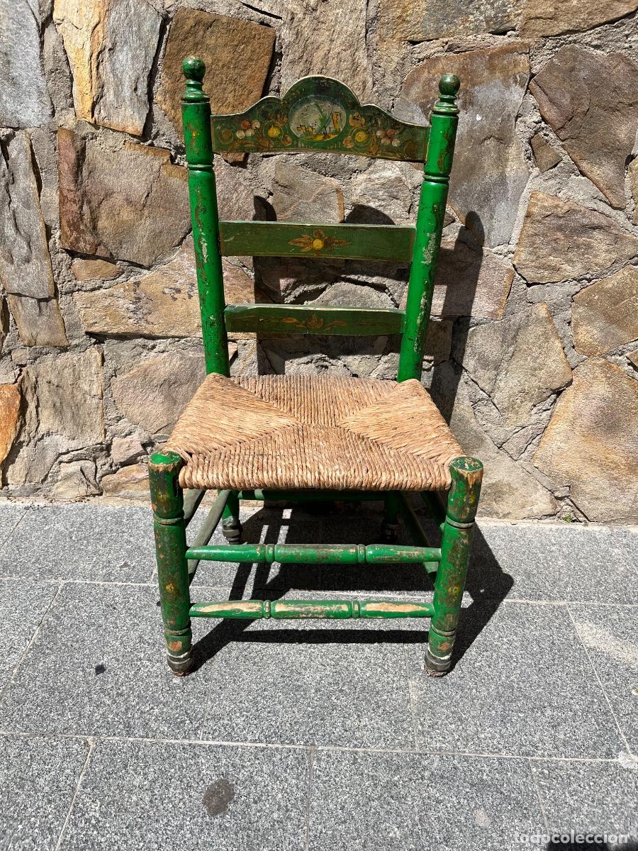 Antig&uuml;edades: ANTIGUA SILLA CON ASIENTO DE ENEA - Foto 1
