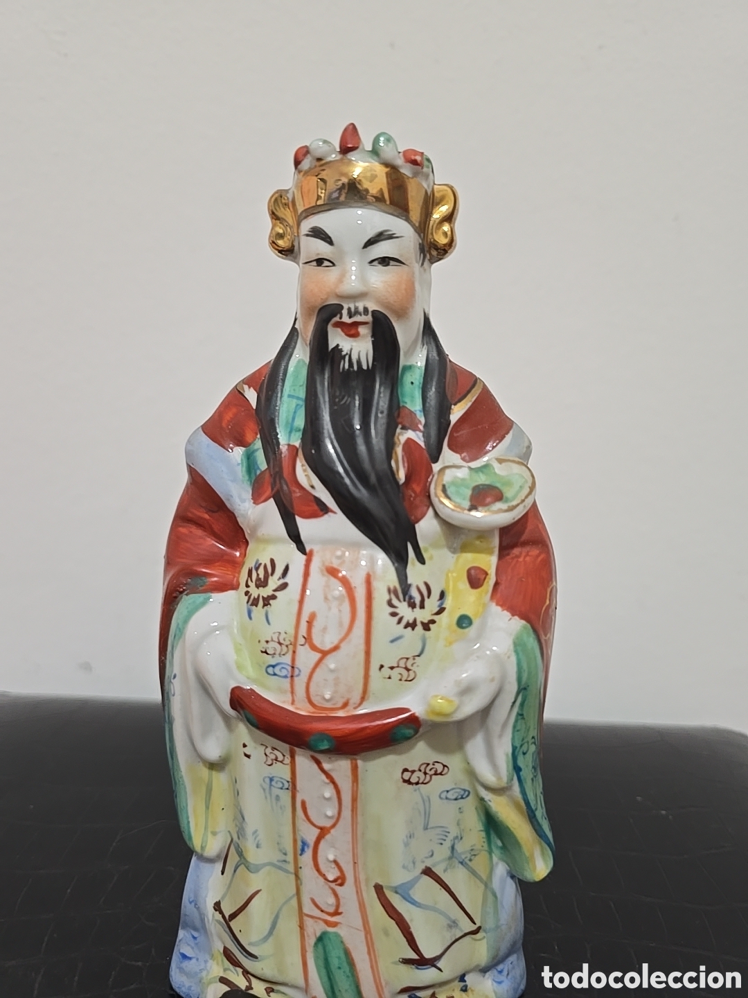 Oggetti Antichi: Figura porcelana Dios de la Fortuna 21x11 cm.