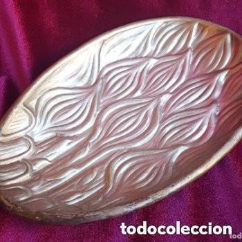 Antig&uuml;edades: Bandeja ovalada, metal plateado. - Foto 1