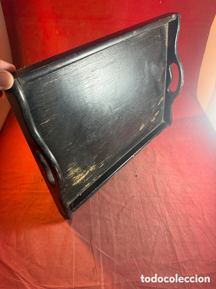 Antig&uuml;edades: Bandeja negra de madera - Foto 2