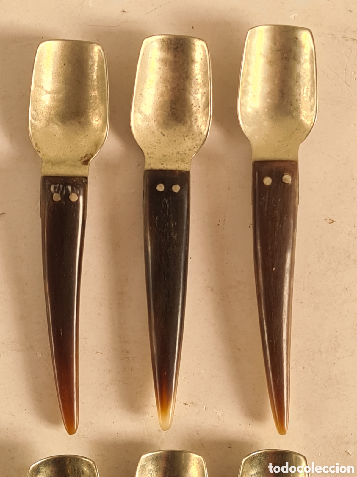 Antig&uuml;edades: 6 Cucharitas de Asta - Decoraci&oacute;n R&uacute;stica - Foto 2