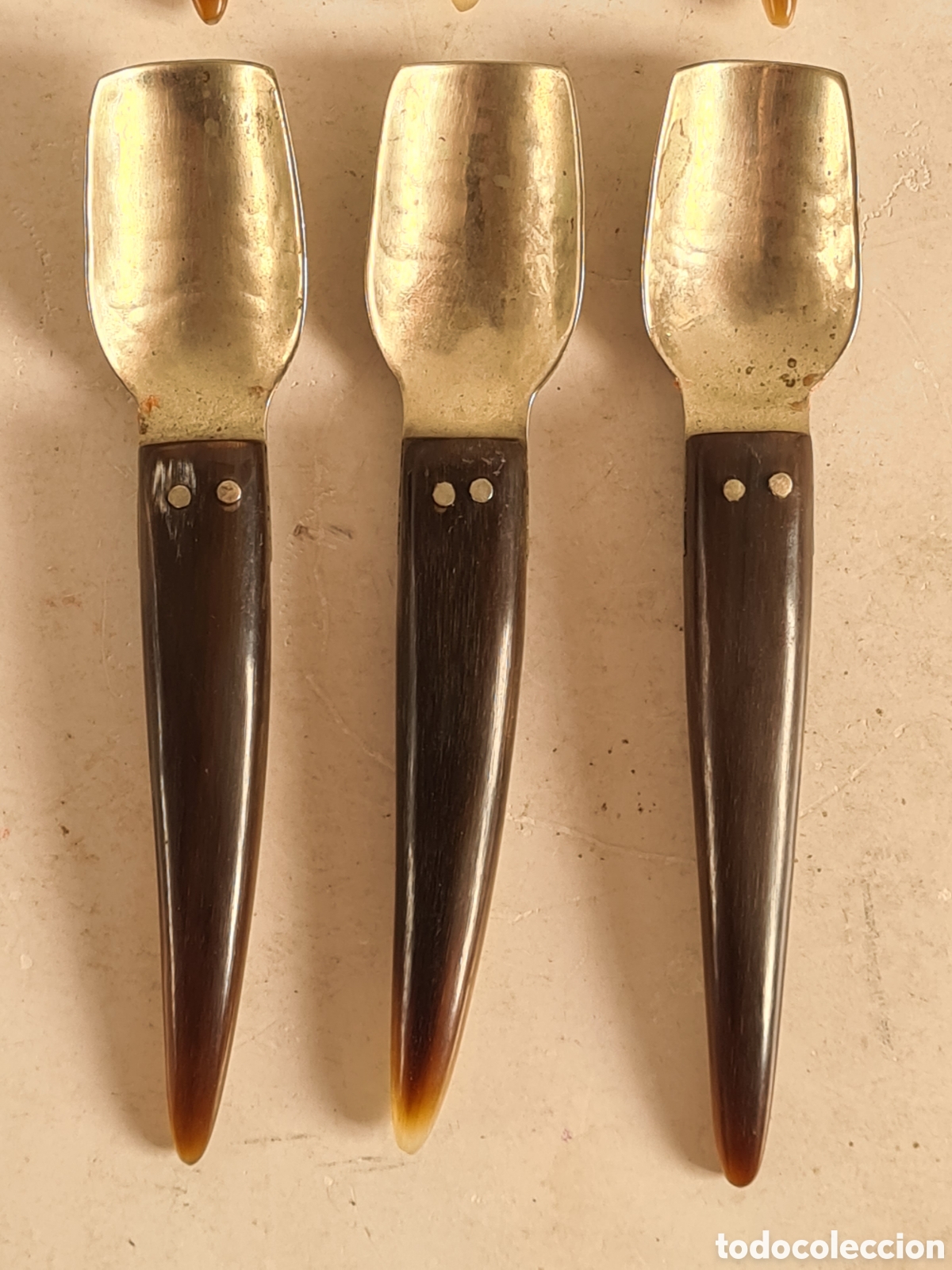 Antig&uuml;edades: 6 Cucharitas de Asta - Decoraci&oacute;n R&uacute;stica - Foto 3