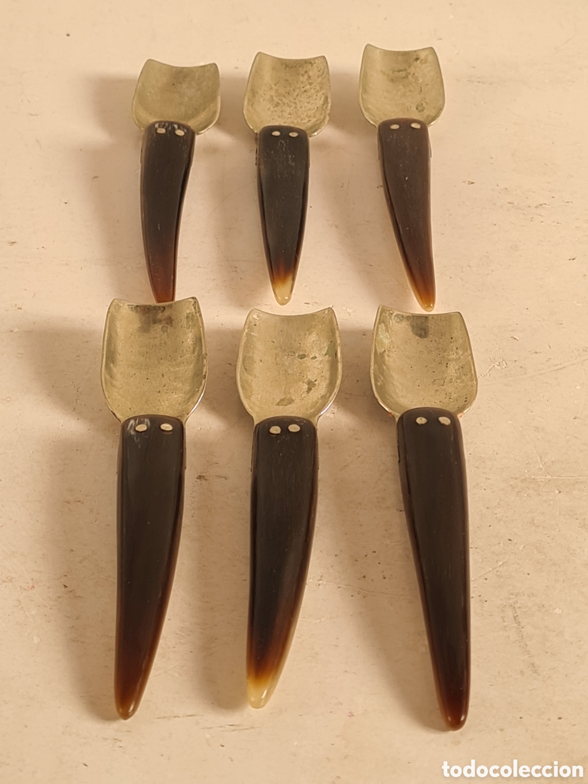 Antig&uuml;edades: 6 Cucharitas de Asta - Decoraci&oacute;n R&uacute;stica - Foto 4