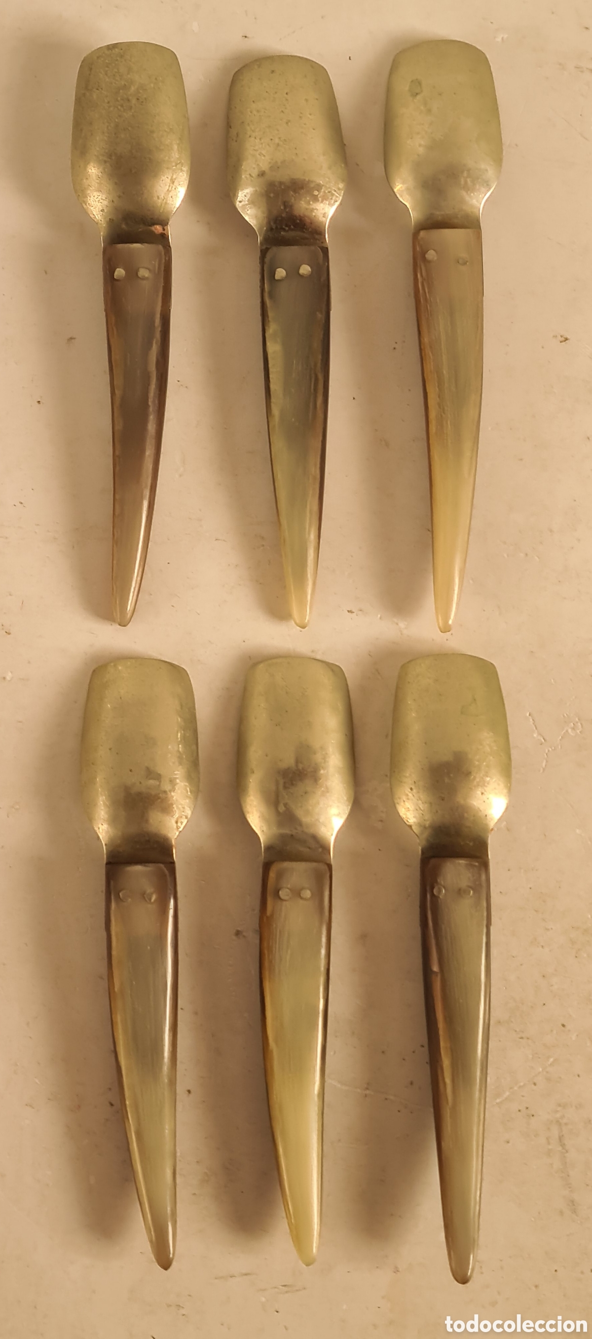 Antig&uuml;edades: 6 Cucharitas de Asta - Decoraci&oacute;n R&uacute;stica - Foto 6