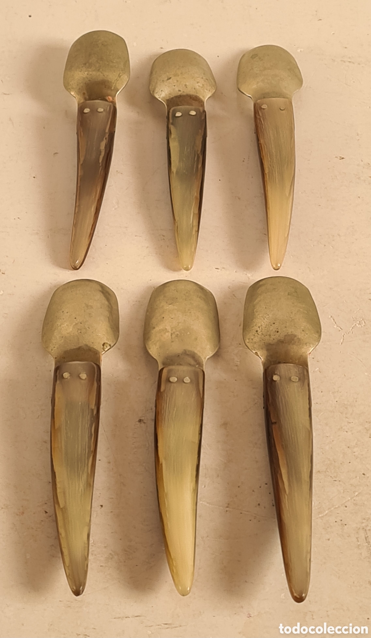 Antig&uuml;edades: 6 Cucharitas de Asta - Decoraci&oacute;n R&uacute;stica - Foto 9