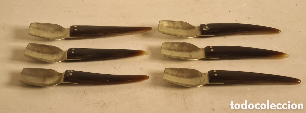 Antig&uuml;edades: 6 Cucharitas de Asta - Decoraci&oacute;n R&uacute;stica - Foto 11