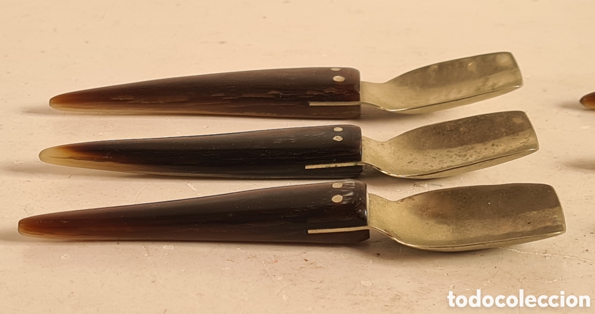 Antig&uuml;edades: 6 Cucharitas de Asta - Decoraci&oacute;n R&uacute;stica - Foto 15