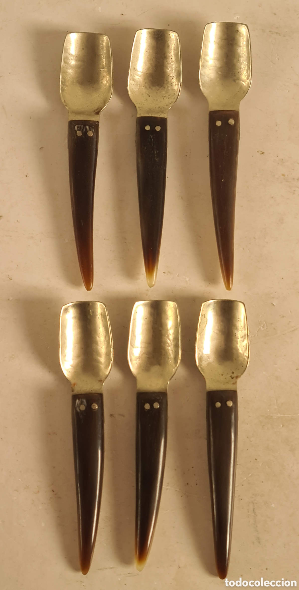 Antig&uuml;edades: 6 Cucharitas de Asta - Decoraci&oacute;n R&uacute;stica - Foto 1