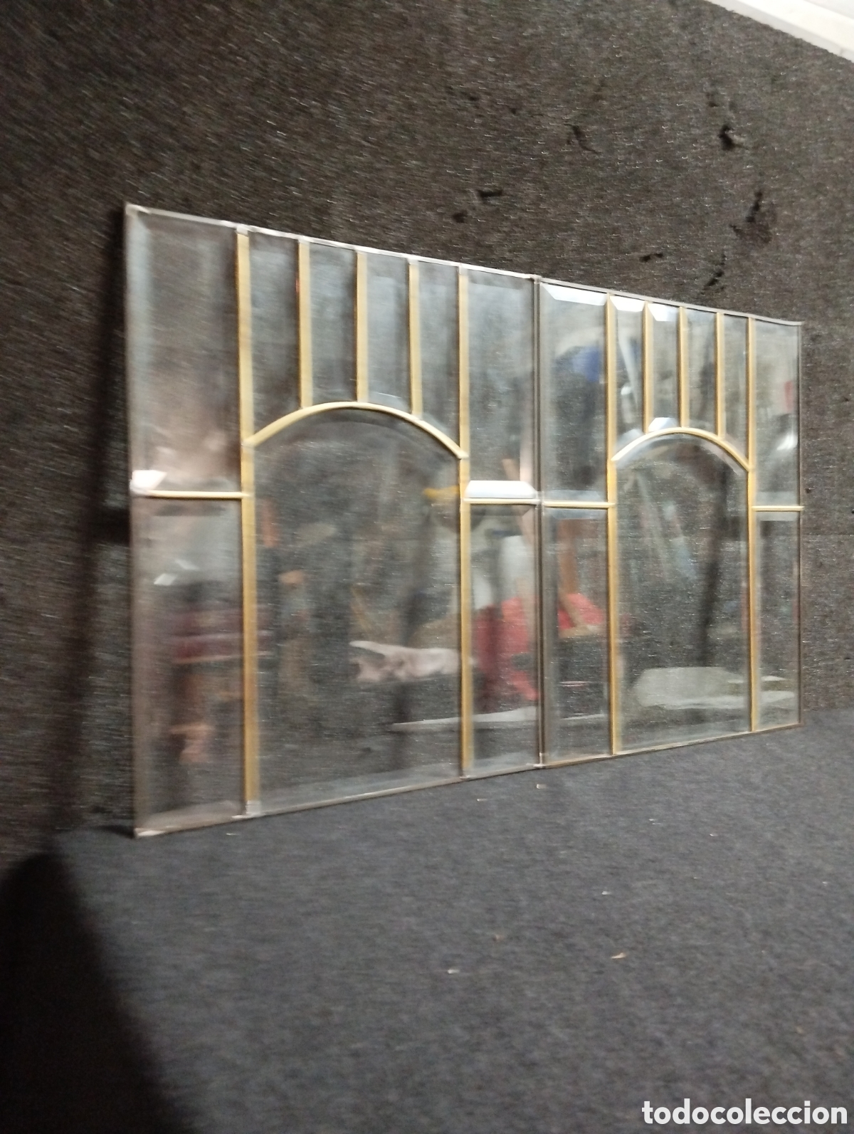 Antig&uuml;edades: Pareja de ventanas plomadas y con bisel - Foto 3