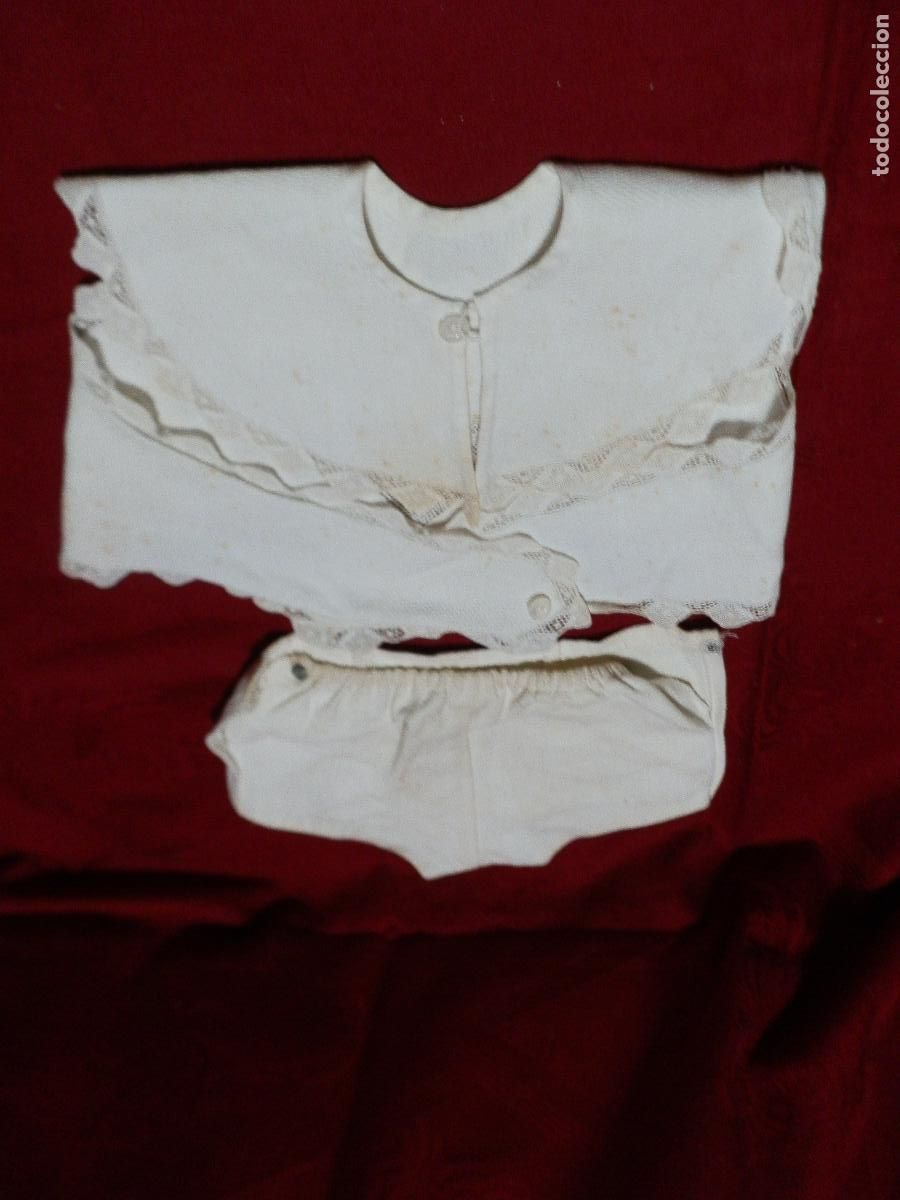 Antig&uuml;edades: ANTIGUO CONJUNTO BEBE EN PIQU&Eacute; DE ALGOD&Oacute;N CON PUNTILLAS - Foto 6
