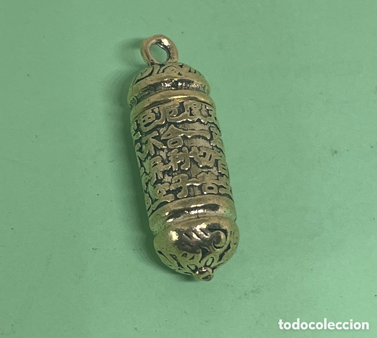 Antig&uuml;edades: CAJA TIBETANO DE LOS DESEOS DORADA - Foto 1