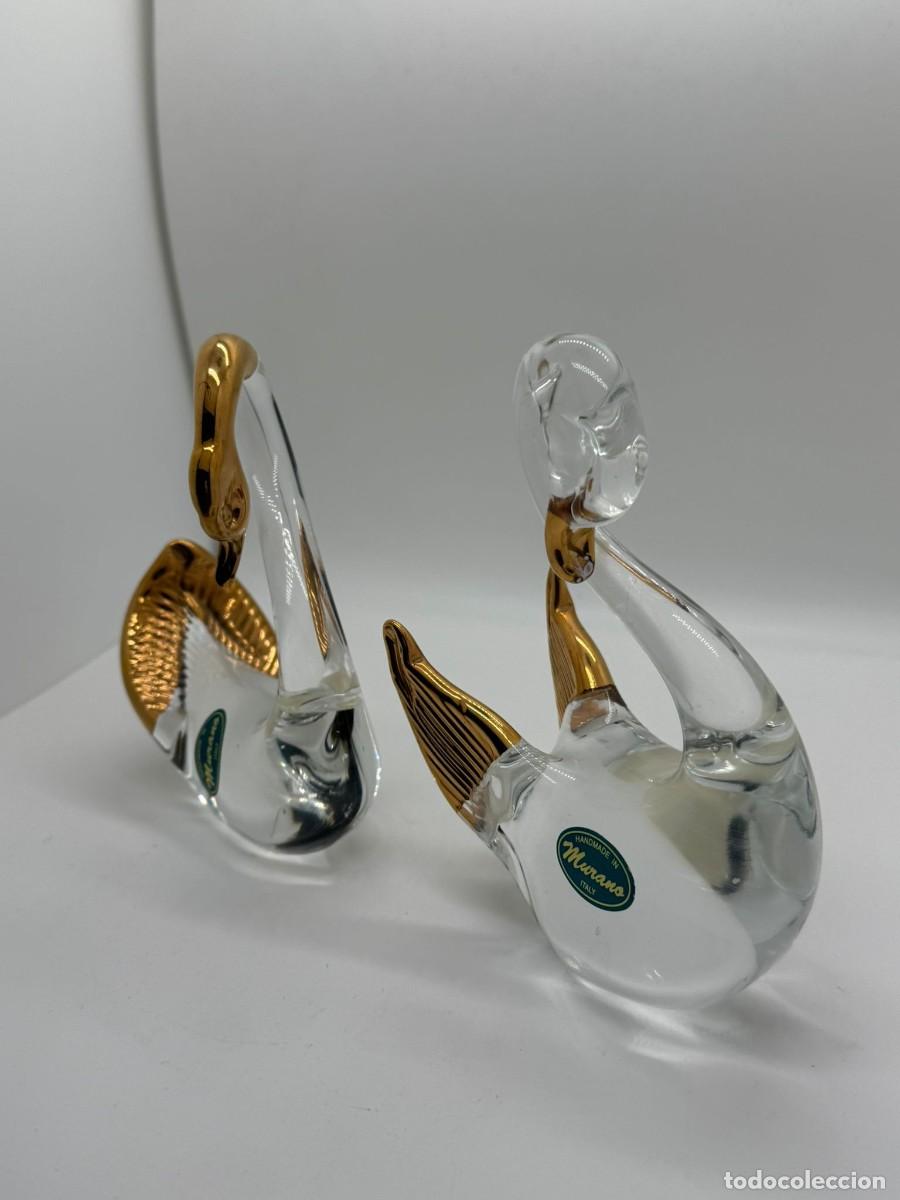 Antig&uuml;edades: Pareja de Cisne de Cristal de Murano - Foto 1