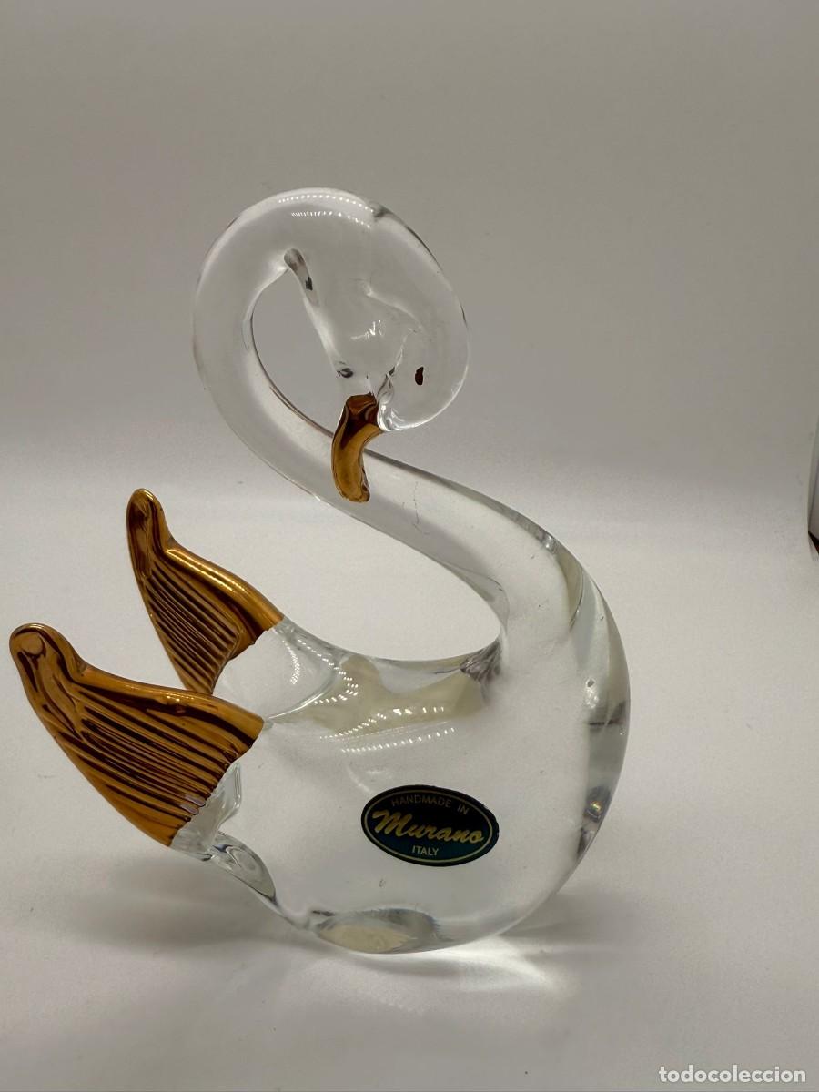 Antig&uuml;edades: Pareja de Cisne de Cristal de Murano - Foto 2