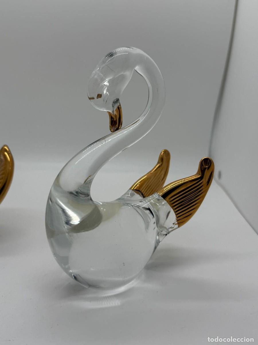 Antig&uuml;edades: Pareja de Cisne de Cristal de Murano - Foto 3