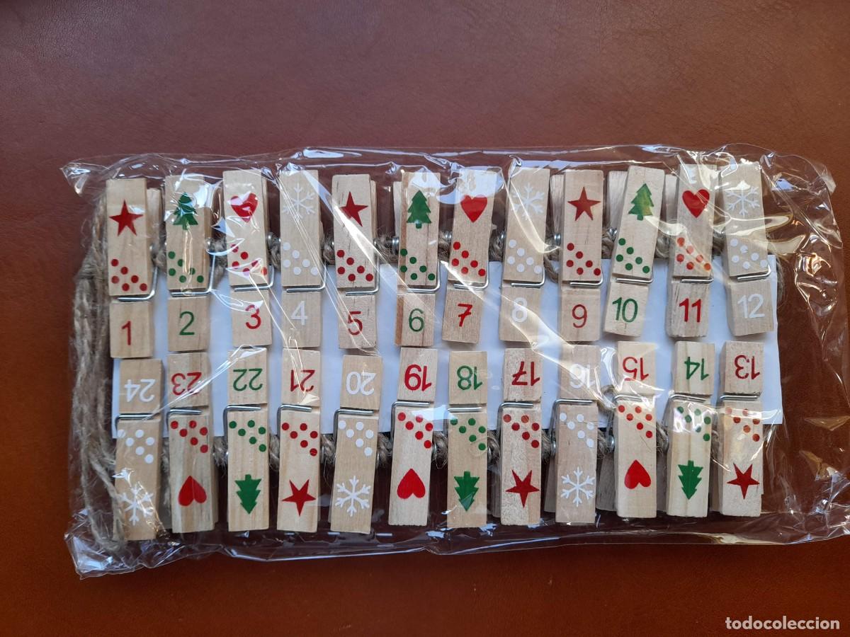 Antig&uuml;edades: Calendario de Adviento de pinzas de madera - Foto 1
