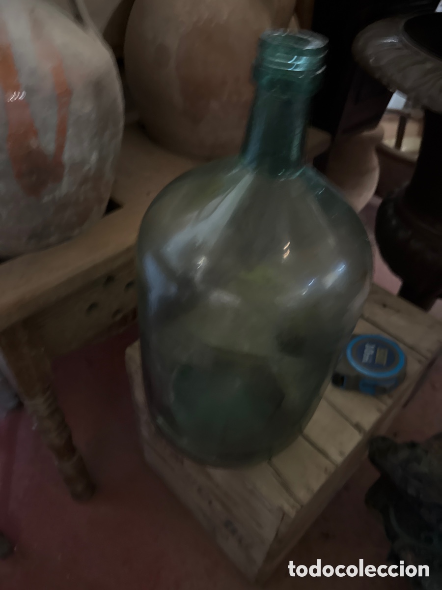 Antig&uuml;edades: Damajuana de cristal antigua - Foto 2