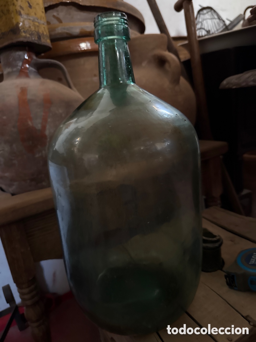 Antig&uuml;edades: Damajuana de cristal antigua - Foto 1