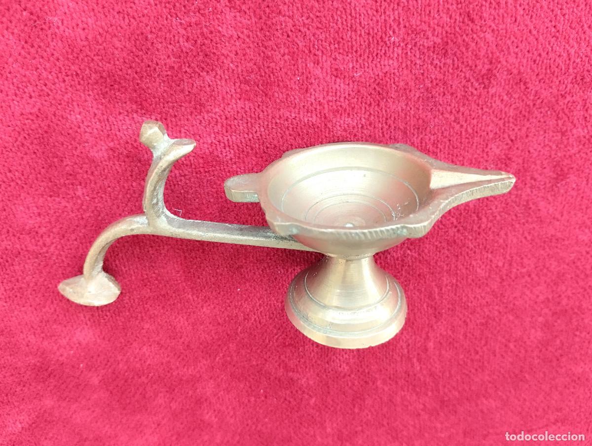 Antig&uuml;edades: CANDIL, L&Aacute;MPARA DE ACEITE EN BRONCE MACIZO. - Foto 1
