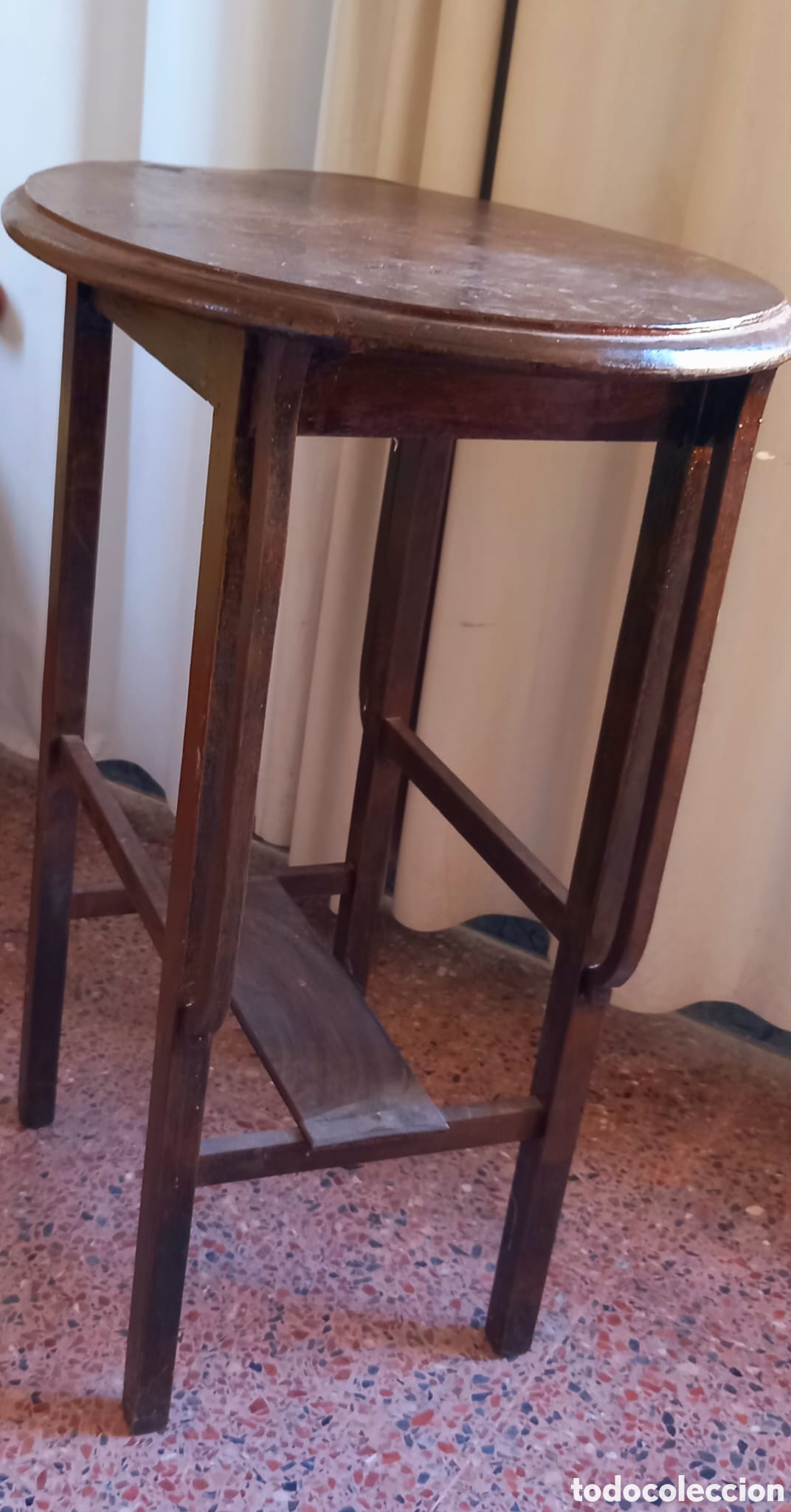 Antig&uuml;edades: MESA ANTIGUA AUXILIAR OVALADA - Foto 2