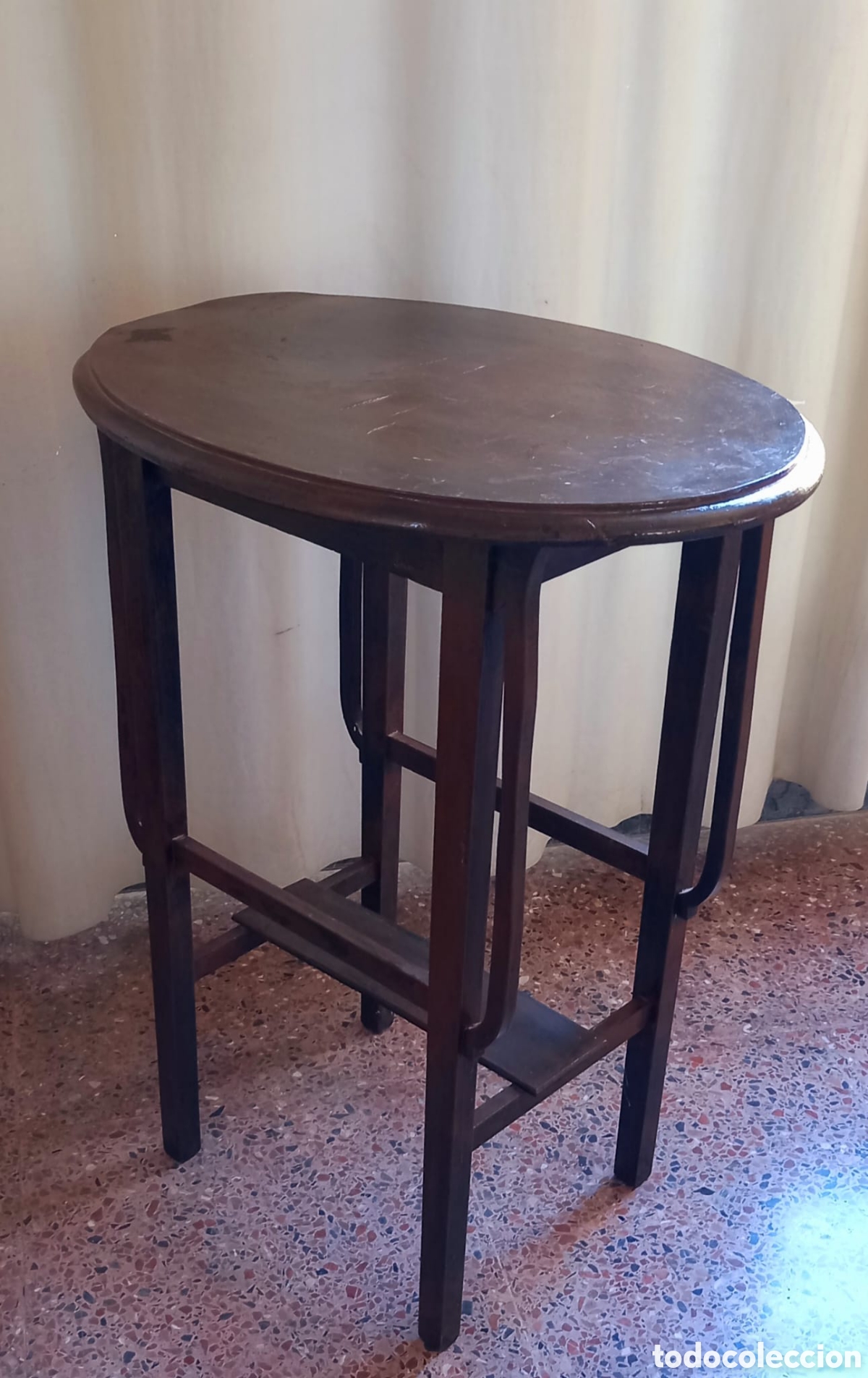 Antig&uuml;edades: MESA ANTIGUA AUXILIAR OVALADA - Foto 1