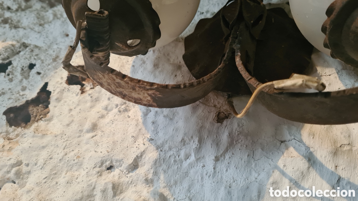 Antig&uuml;edades: 2 Apliques de hierro forjado antiguos - Foto 10