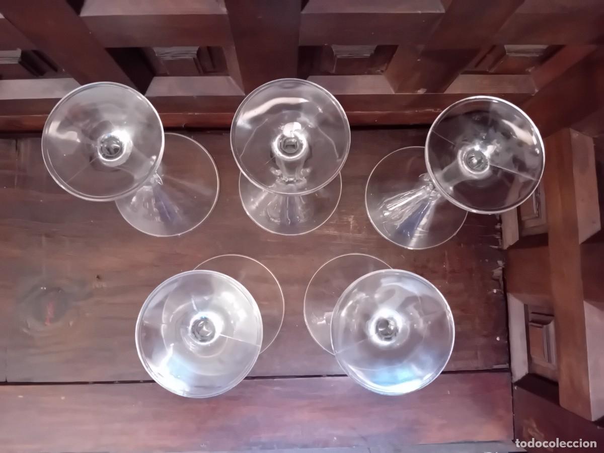 Antig&uuml;edades: 5 copas de c&oacute;ctel con el fuste callado - Foto 5