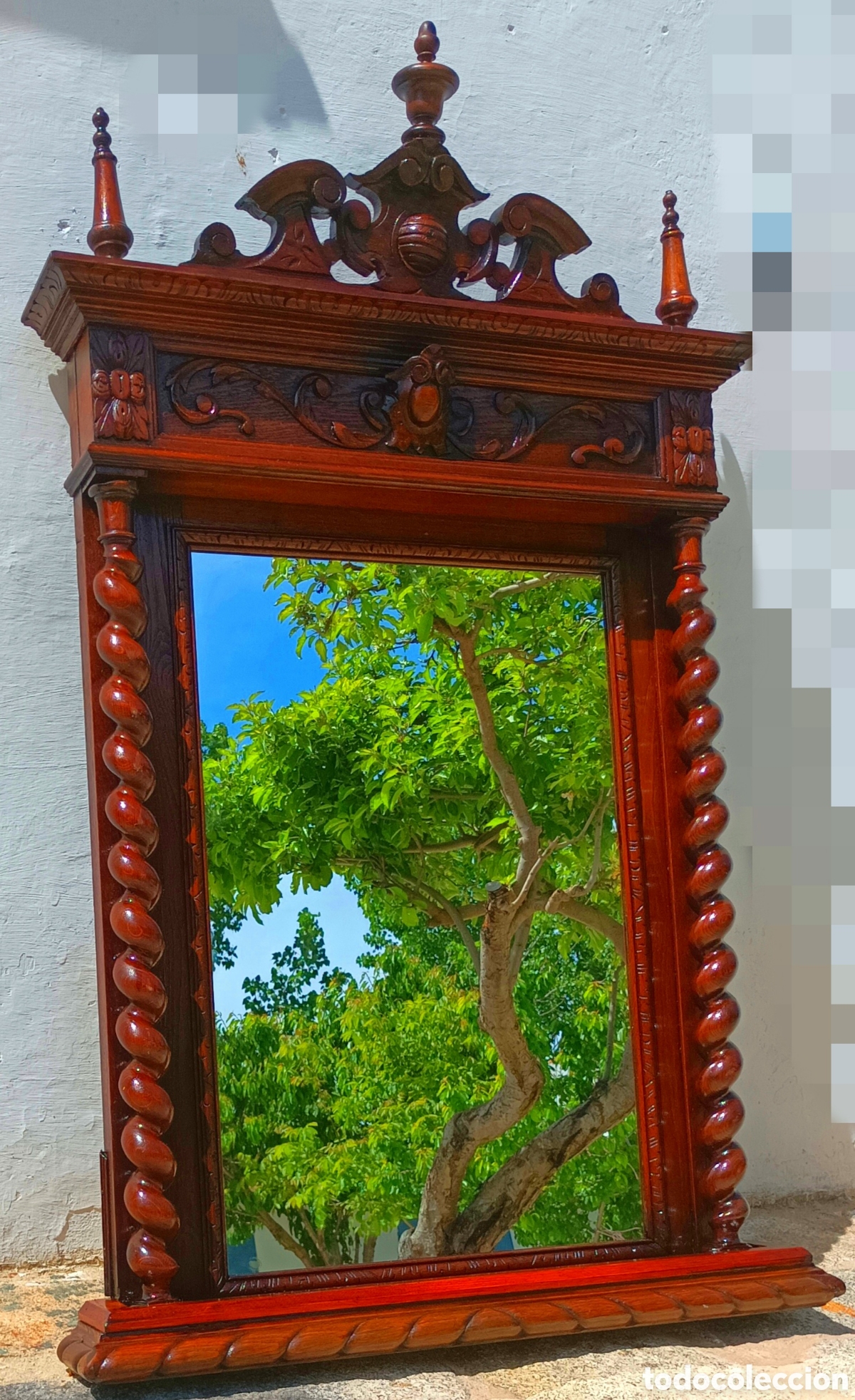 Antig&uuml;edades: Espejo Salom&oacute;nico de Roble - Foto 1