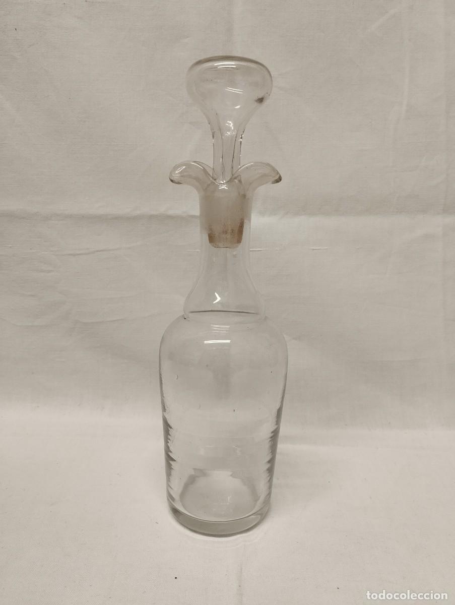 Antig&uuml;edades: BOTELLA DE CRISTAL CON TAP&Oacute;N - Foto 1