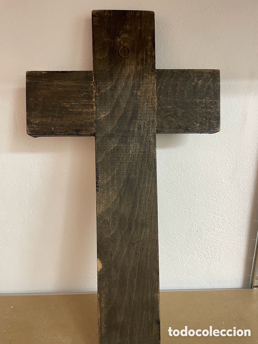 Antig&uuml;edades: Cruz antigua madera y bronce - Foto 3