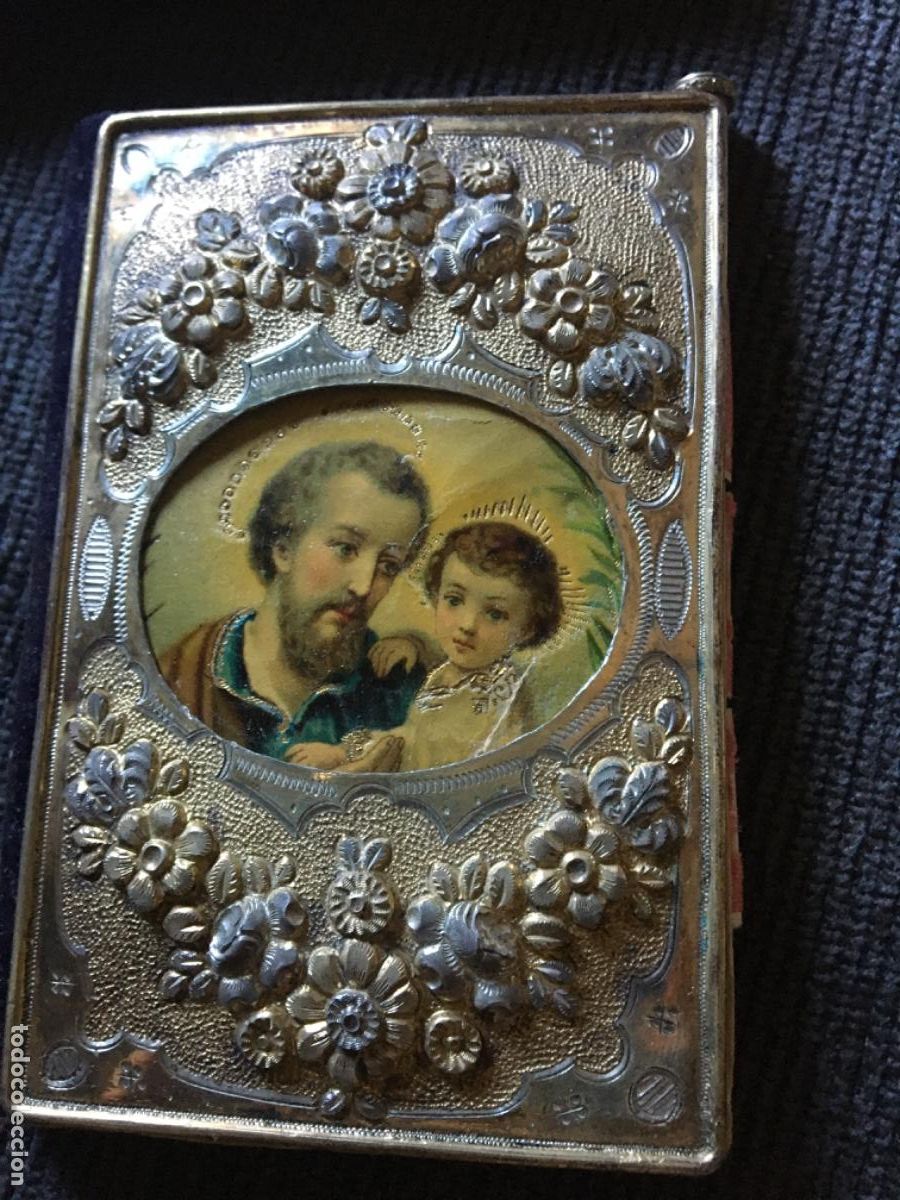 Antig&uuml;edades: Carnet baile plata dorada y estuche xix - Foto 1