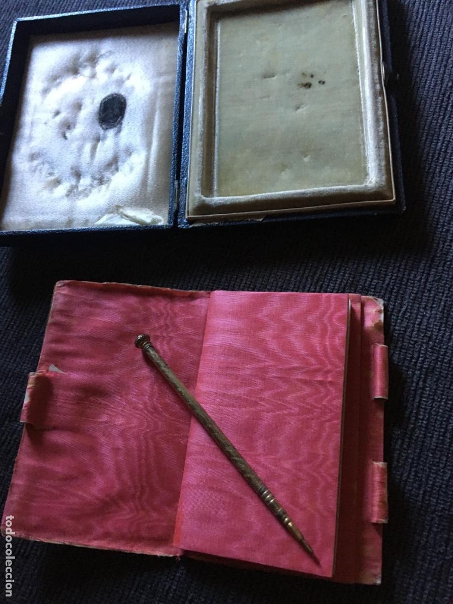 Antig&uuml;edades: Carnet baile plata dorada y estuche xix - Foto 4