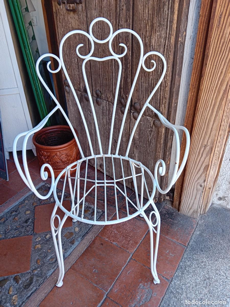 Antig&uuml;edades: Sill&oacute;n de hierro para jard&iacute;n d&eacute;cada de los 70 - Foto 1