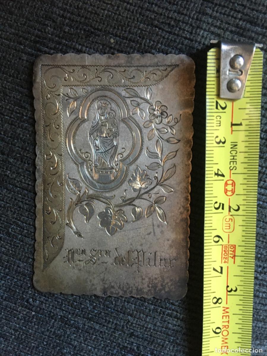 Antig&uuml;edades: Placa de plata virgen del pilar - Foto 2