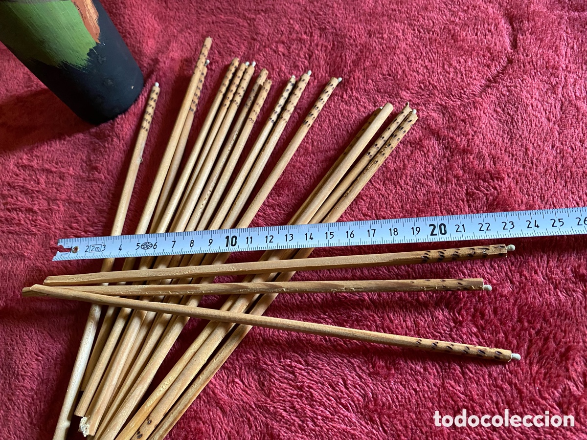 Antig&uuml;edades: Bote decorado con 18 cerillas de bamb&uacute; - Foto 3