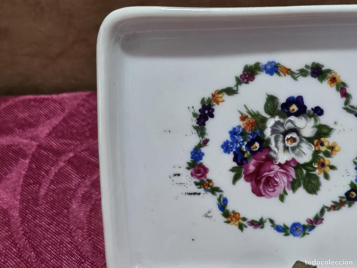 Antig&uuml;edades: bandeja restangular de porcelana - Foto 2