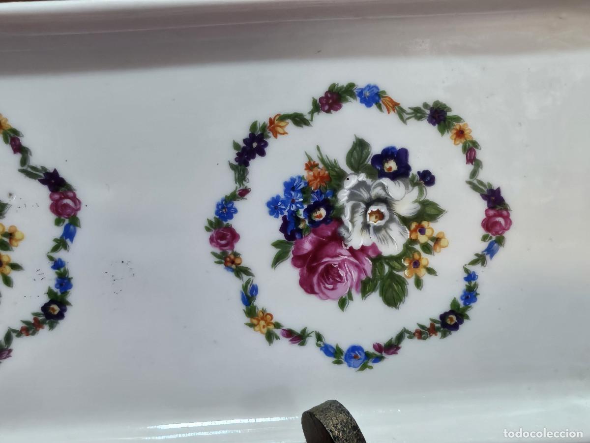 Antig&uuml;edades: bandeja restangular de porcelana - Foto 3