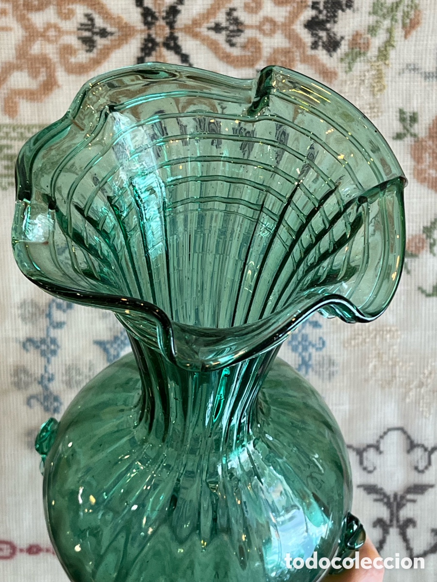 Antig&uuml;edades: Florero cristal mallorqu&iacute;n - Foto 4