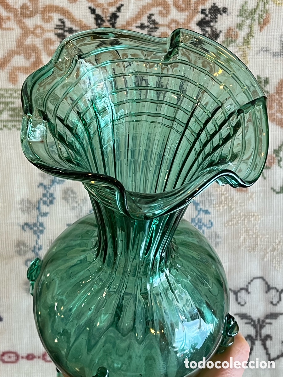 Antig&uuml;edades: Florero cristal mallorqu&iacute;n - Foto 5