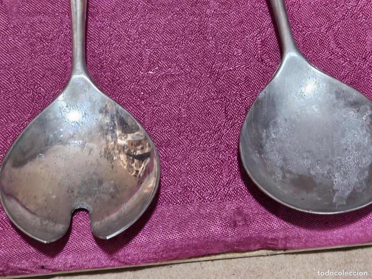 Antig&uuml;edades: 2 cucharrones y trinchador de alpaca - Foto 3