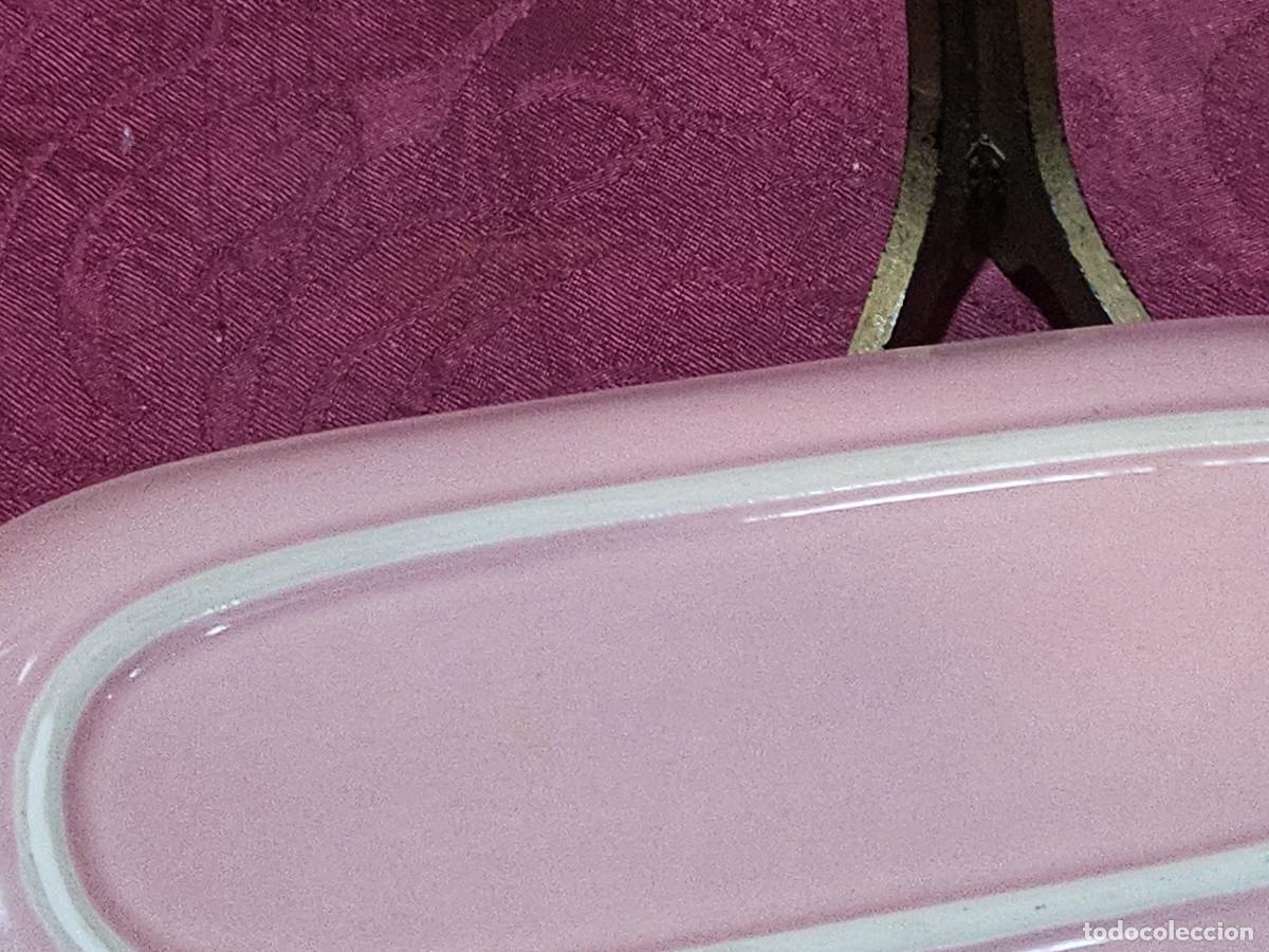 Antig&uuml;edades: bandeja de ceramica rosa - Foto 3