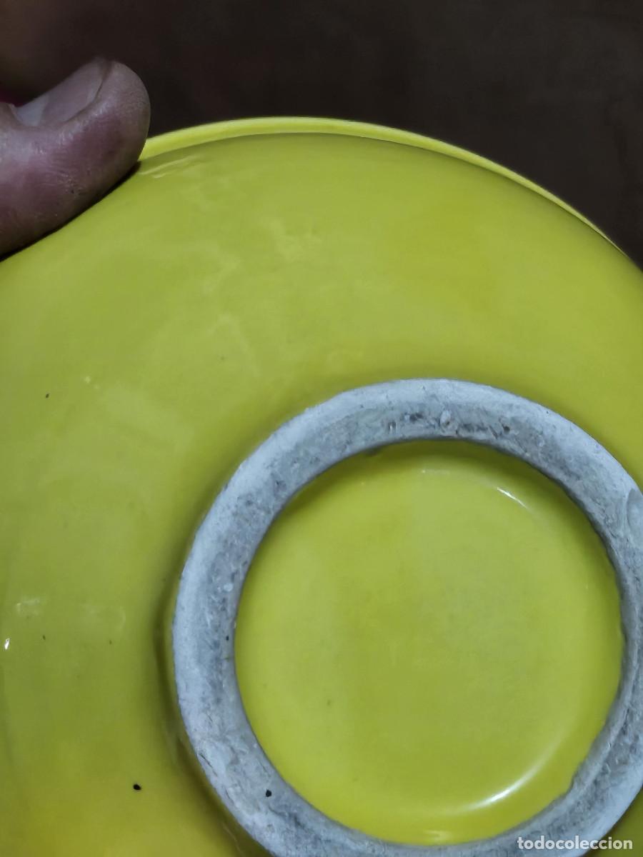 Antig&uuml;edades: cuenco amarillo de ceramica - Foto 3