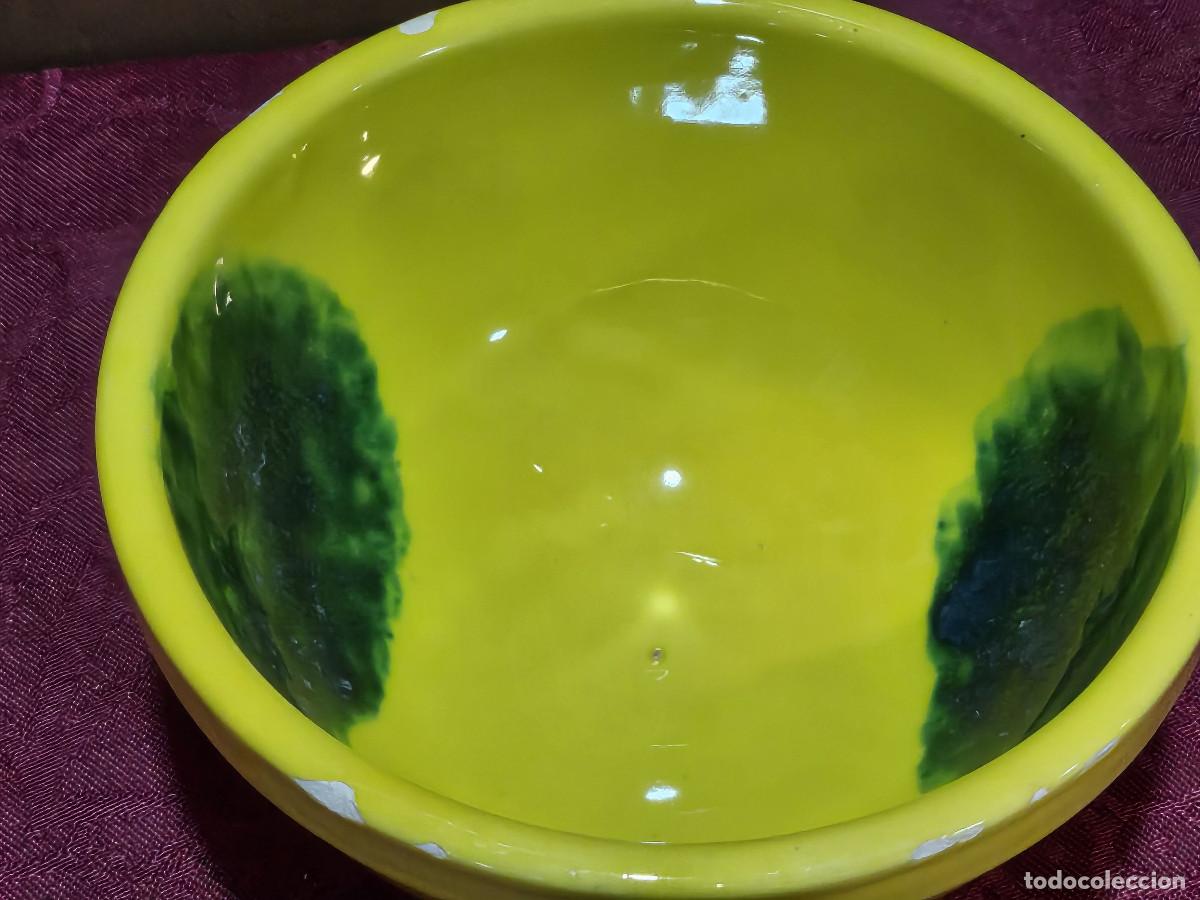 Antig&uuml;edades: cuenco amarillo de ceramica - Foto 2
