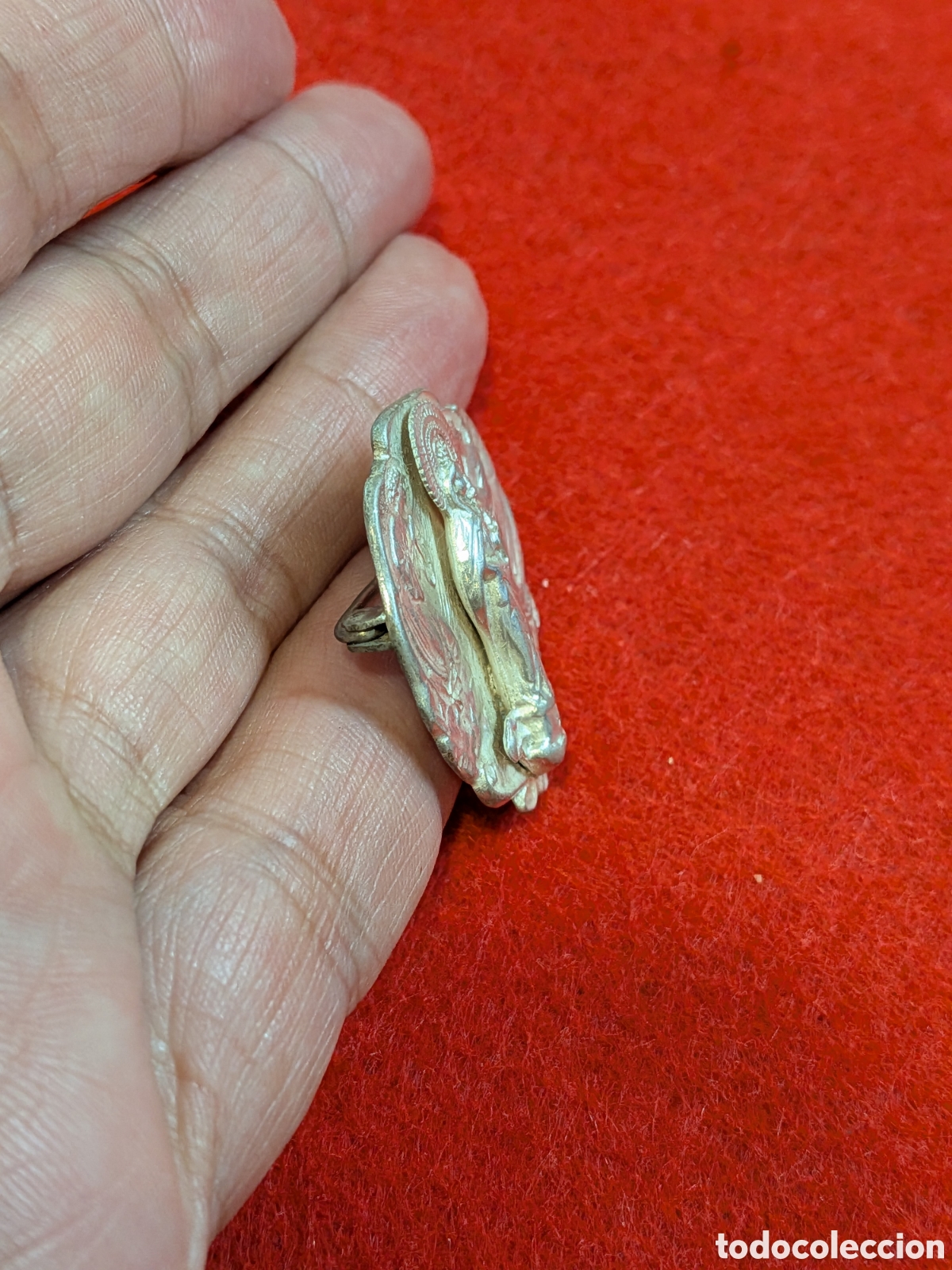 Antig&uuml;edades: Broche de la virGen en relieve, plata. REF-3784 - Foto 5