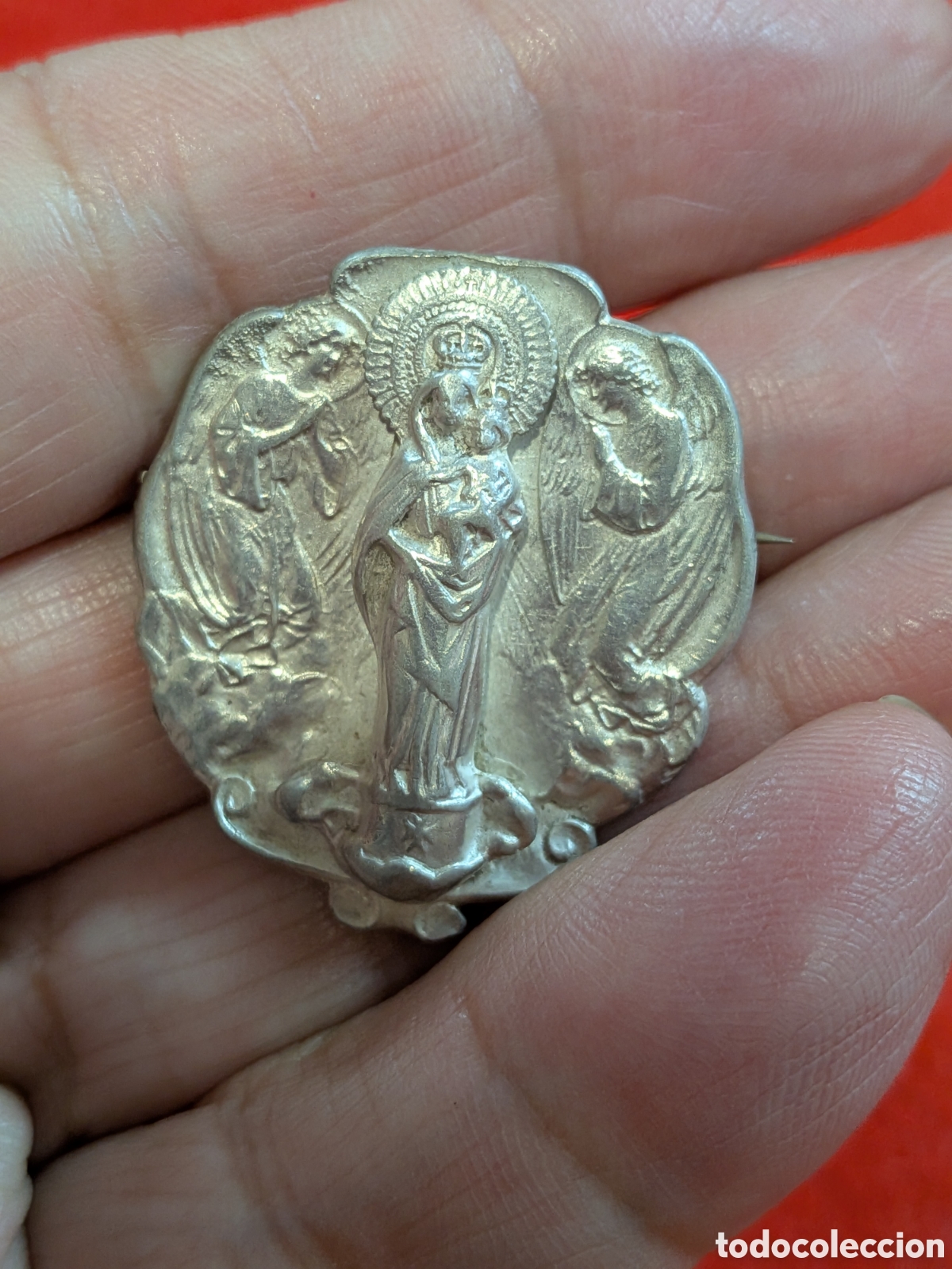 Antig&uuml;edades: Broche de la virGen en relieve, plata. REF-3784 - Foto 6