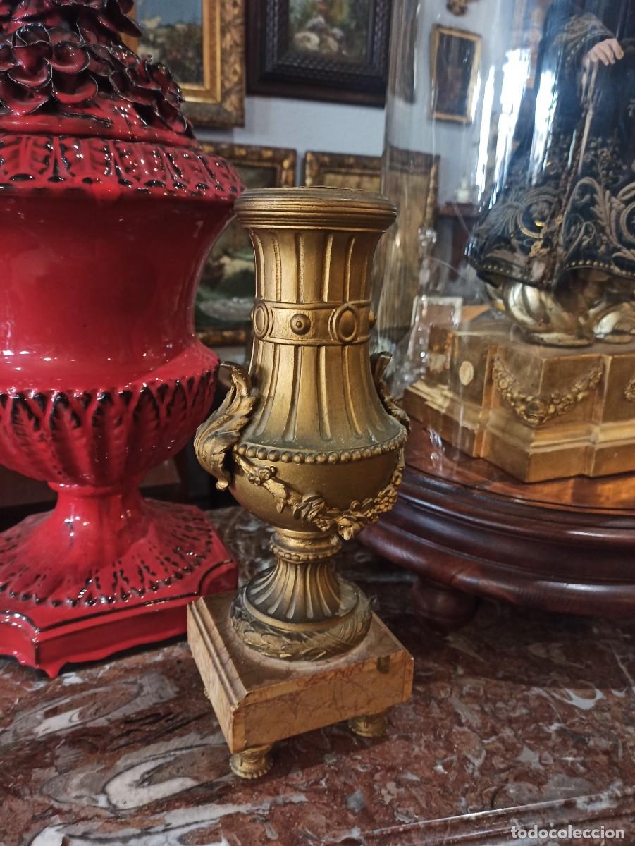Antig&uuml;edades: PAREJA DE COPAS ESTILO IMPERIO DE BRONCE Y M&Aacute;RMOL - Foto 4