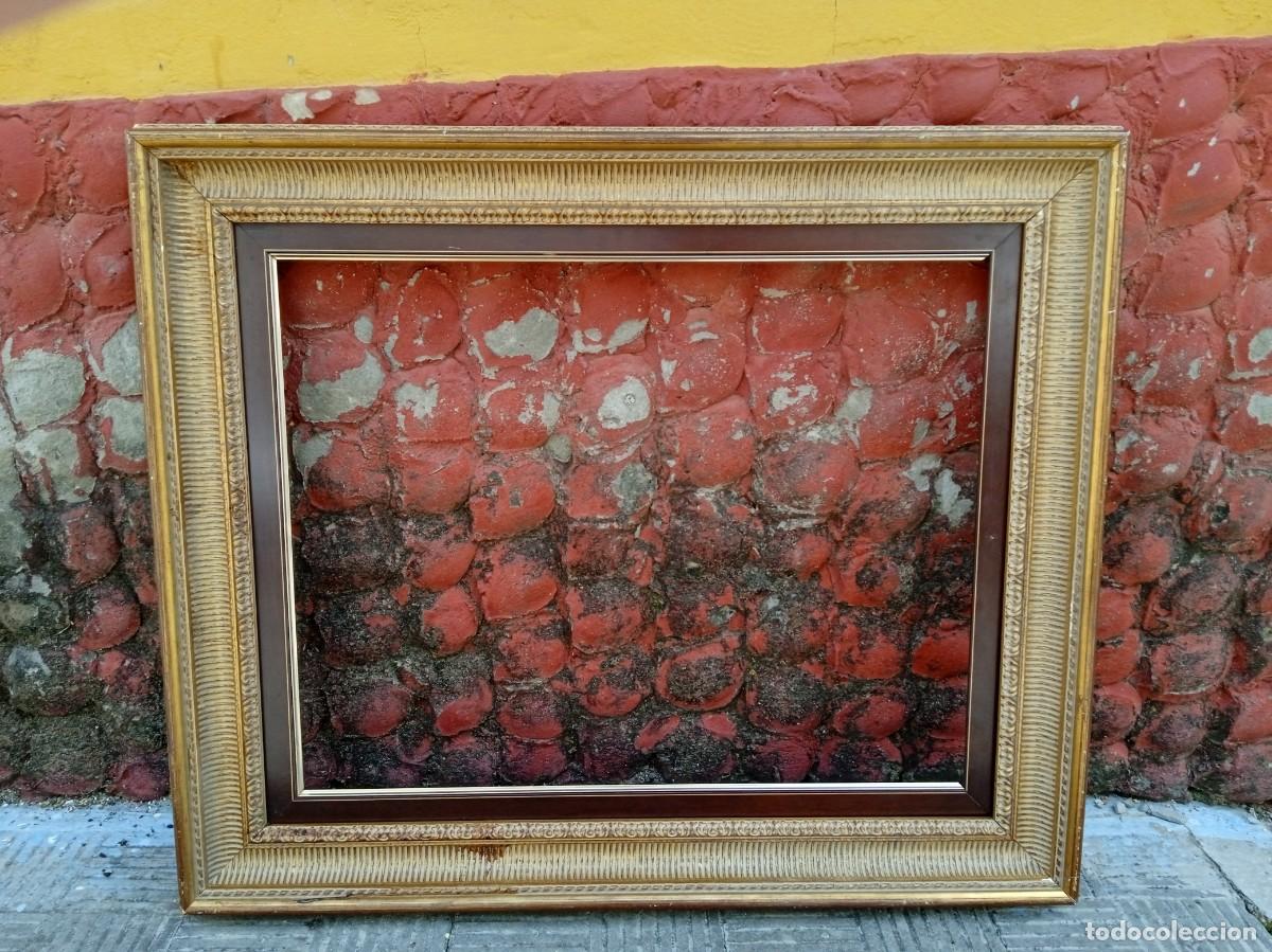 Antig&uuml;edades: Marco cuadro antiguo de madera con pan de oro - Foto 1