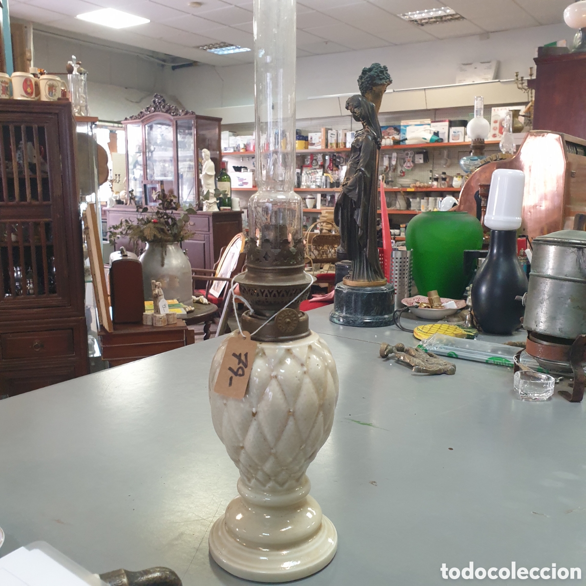 Antig&uuml;edades: Antiguo quinque Frances base pi&ntilde;a - Foto 1