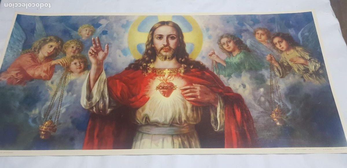 Antig&uuml;edades: SAGRADO CORAZON DE JESUS BENDICIENDO - Foto 1