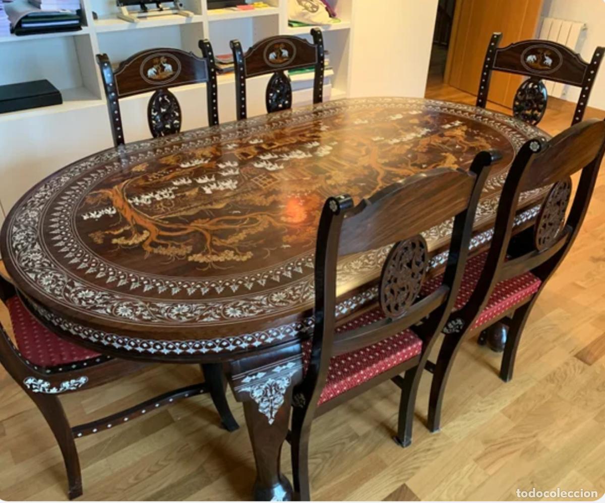 Antig&uuml;edades: Juego de mesa y Sillas de India - Foto 1